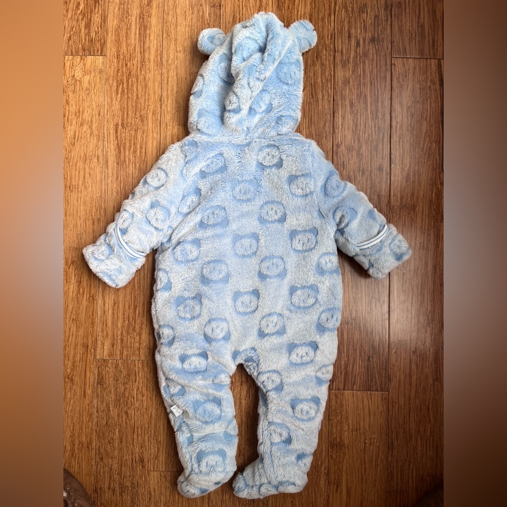 Duck Duck Goose Baby One Piece Teddy Bear Hood Boy 0-3months - Picture 5 of 5